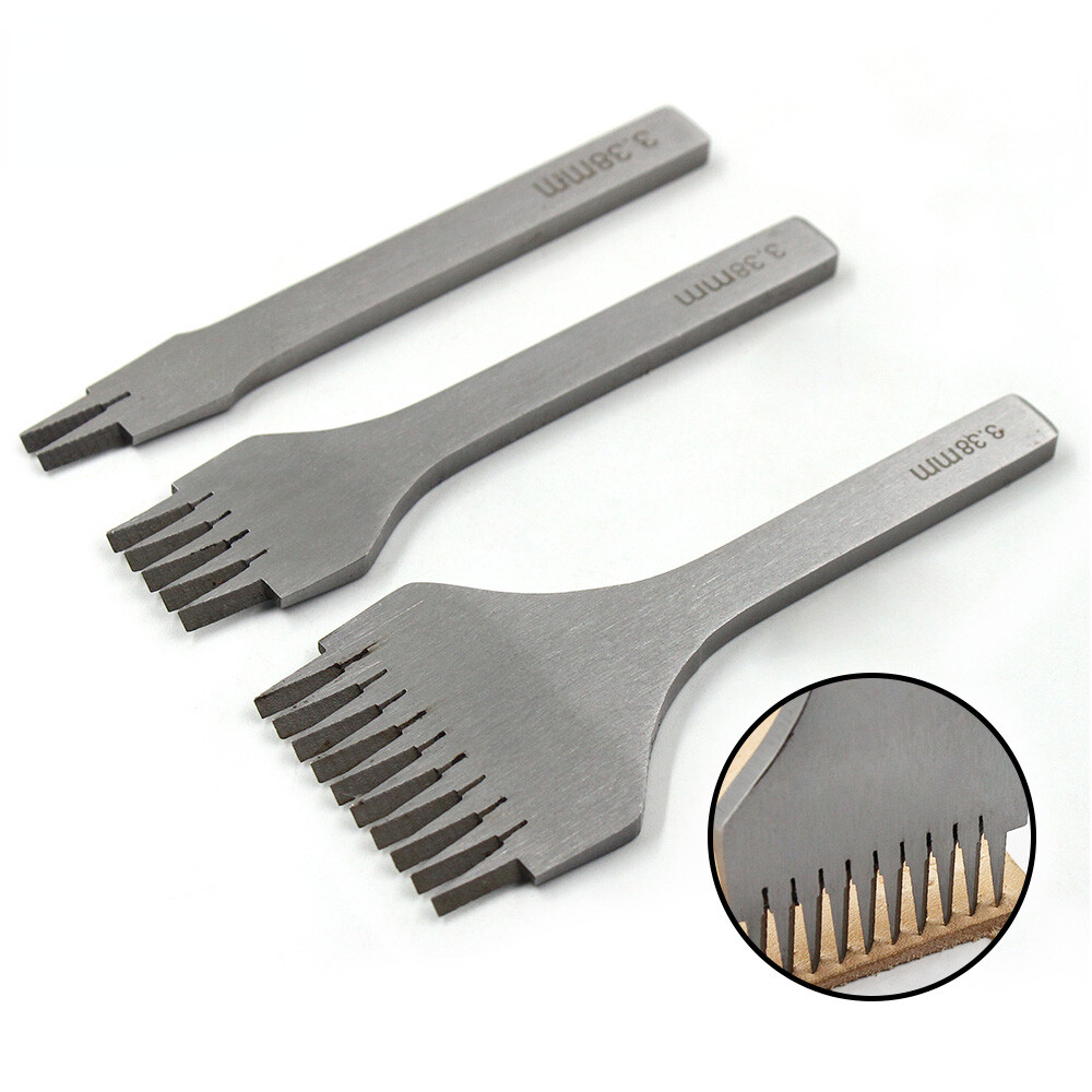 3.38/3.85/3.0/2.7 mm Leather Craft Hole Punches Stitching Punch Tool Set