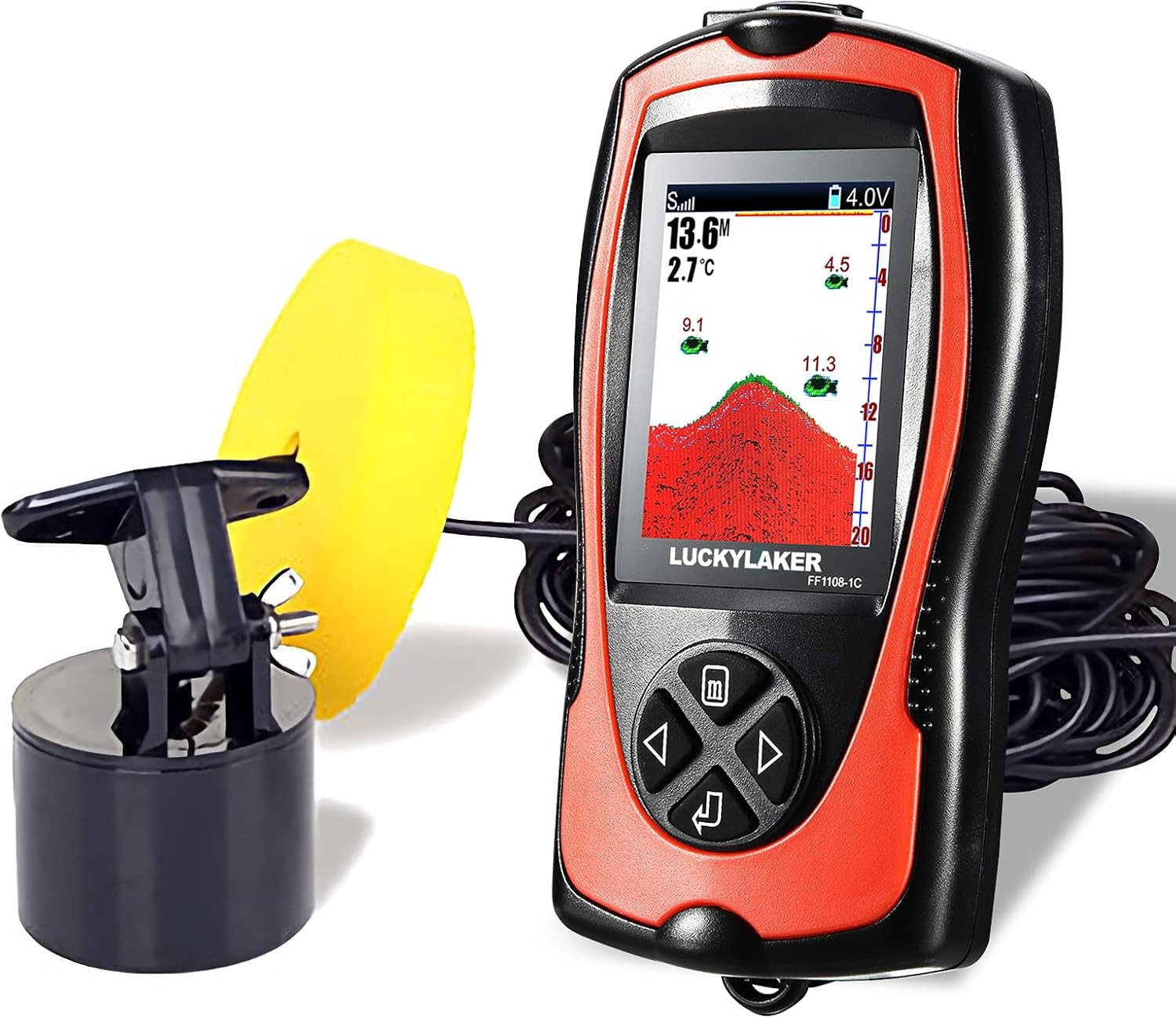 Portable Fish Finder with LCD Display for Kayak & Boat Fishing