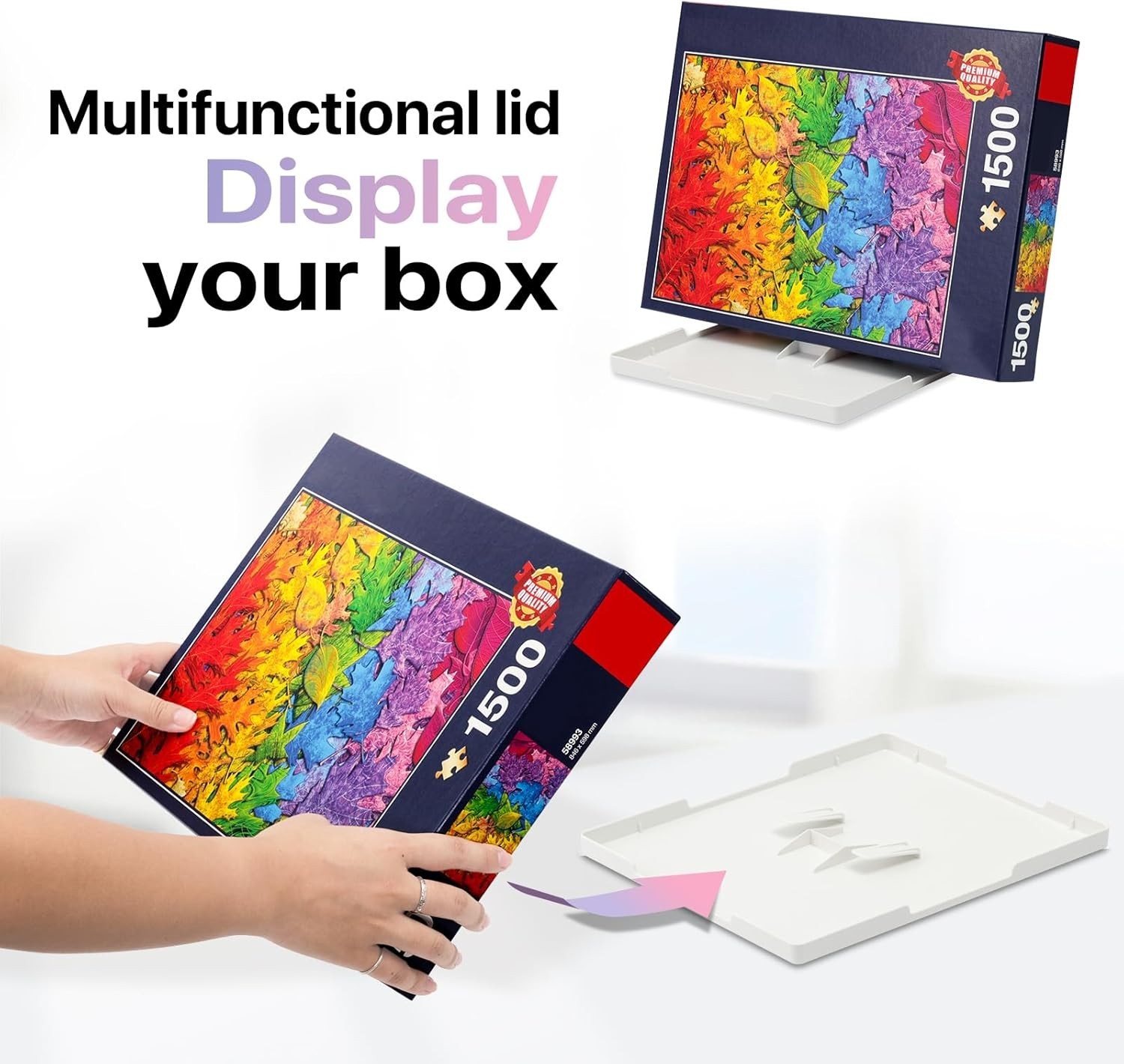 9-Pack Puzzle Sorting Trays with Lid That Doubles as a Puzzle Box Stand – 11"...