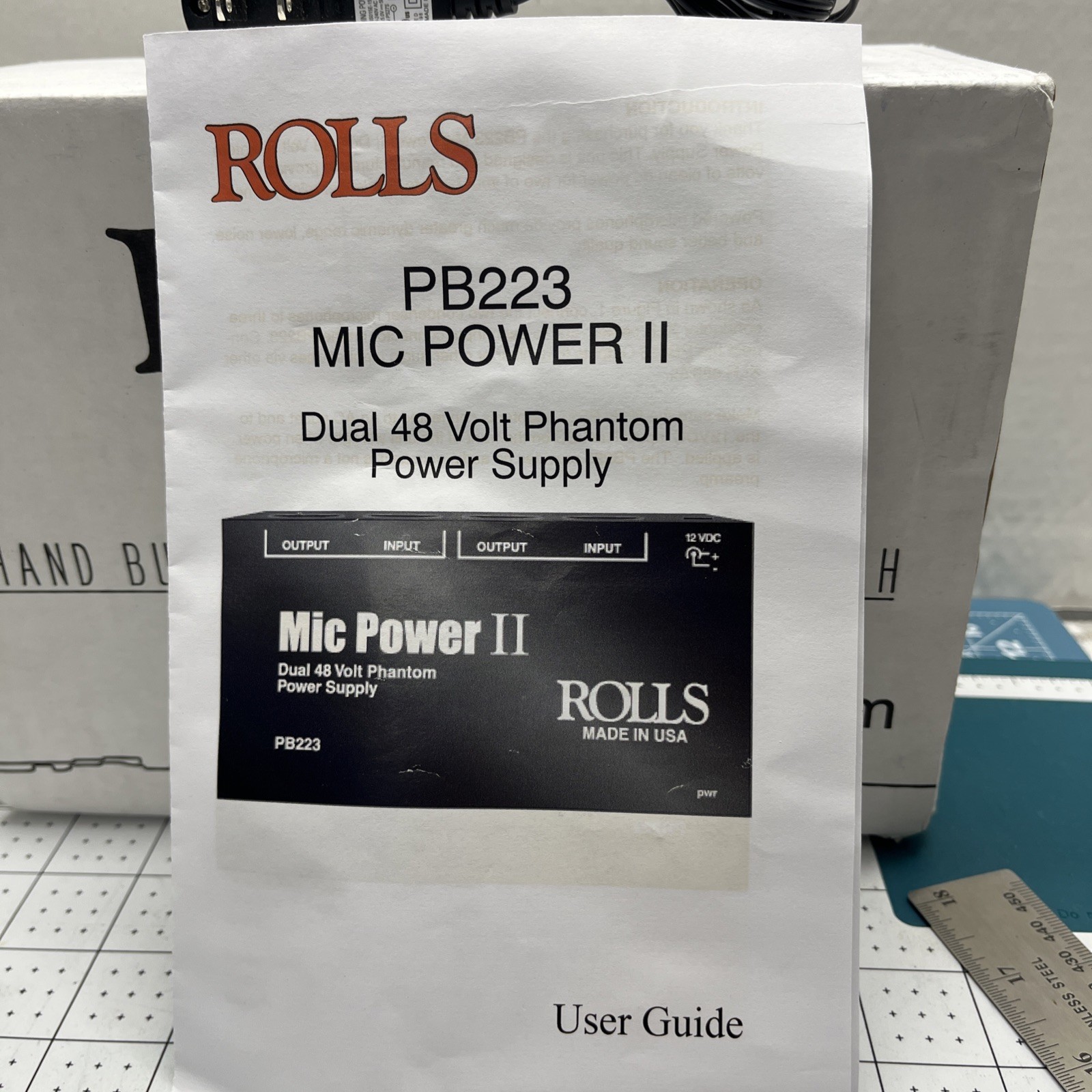 Rolls PB223 2-Channel Phantom Power Adapter 48 V phantom power supply
