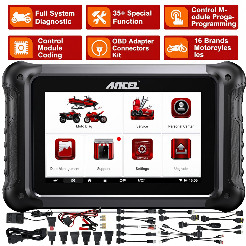 Ancel MT700 Motorcycle Diagnostic Scanner Fit For Harley Davidson Ducati BMW KTM