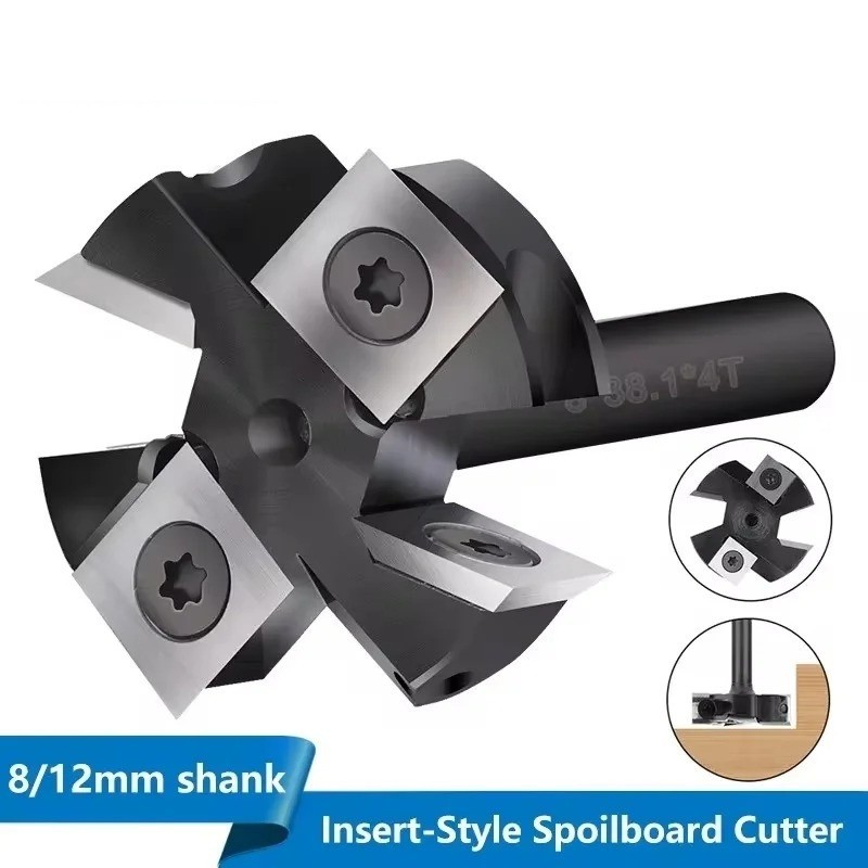 CNC Router Bit 8/12mm Shank Milling Cutter Wood Planer Spoilboard Flattening Kit