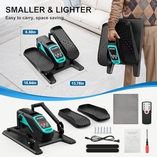 Mini Motorized Under Desk Elliptical - 12 Speed, 5 Modes, Quiet & Portable Leg E