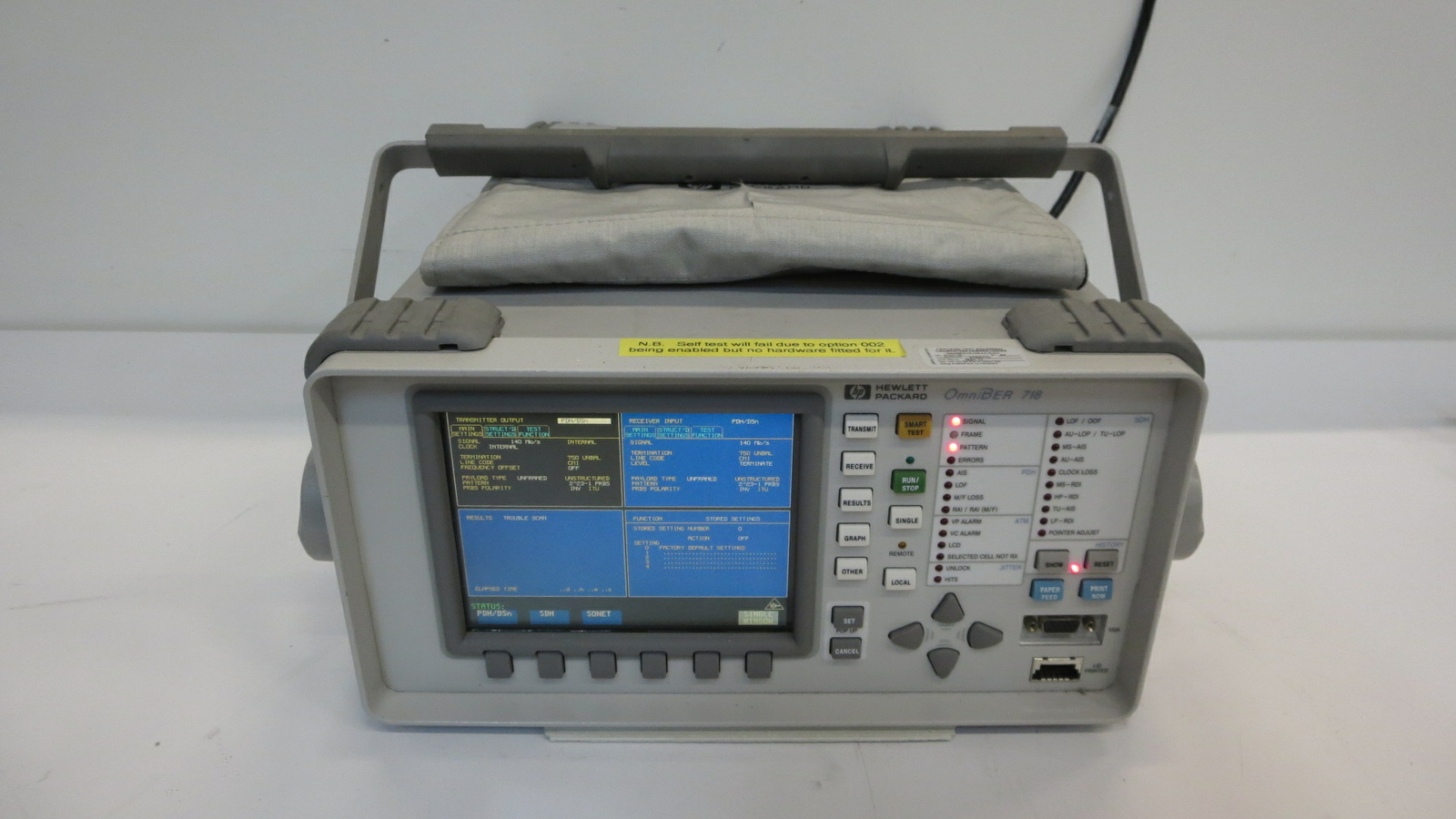 AGILENT 37718B OmniBer 718B Communications Performance AnalyzerW/ OPTIONS 001