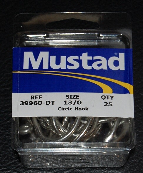 25 Mustad 39960DT Duratin Size 13/0 Circle Hooks 2X Strong Saltwater 39960DT-130