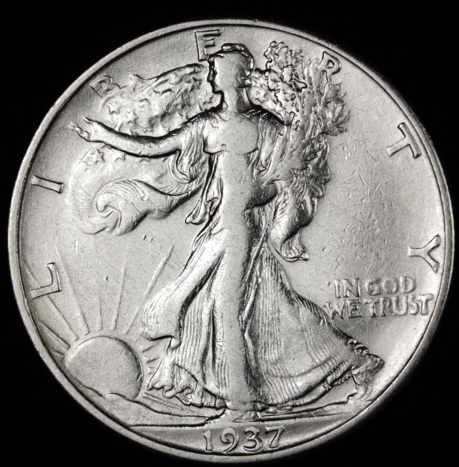 1937-d Walking Liberty Half.  High Grade.    (Inventory  E)