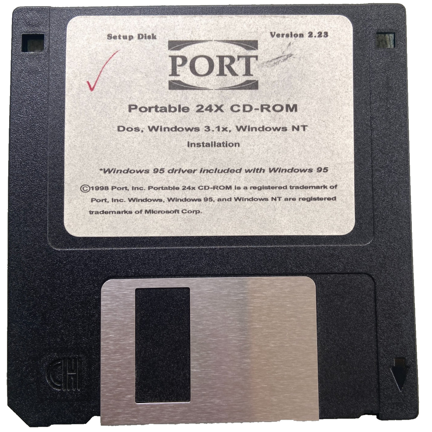 Port Portable 24X CD-Rom Installation Disk 3.5” Floppy Windows 3.1 95 NT 1998