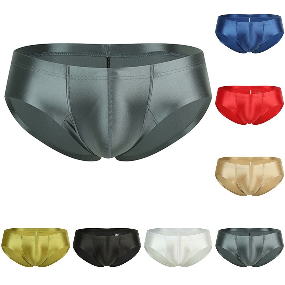 Mens Oil Shiny Glossy Boxer Shorts Underwear Lightweight Lounge Bottoms