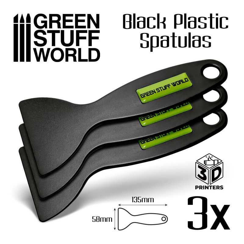 Green Stuff World for Models & Miniatures Black Plastic Spatulas for 3D Printer