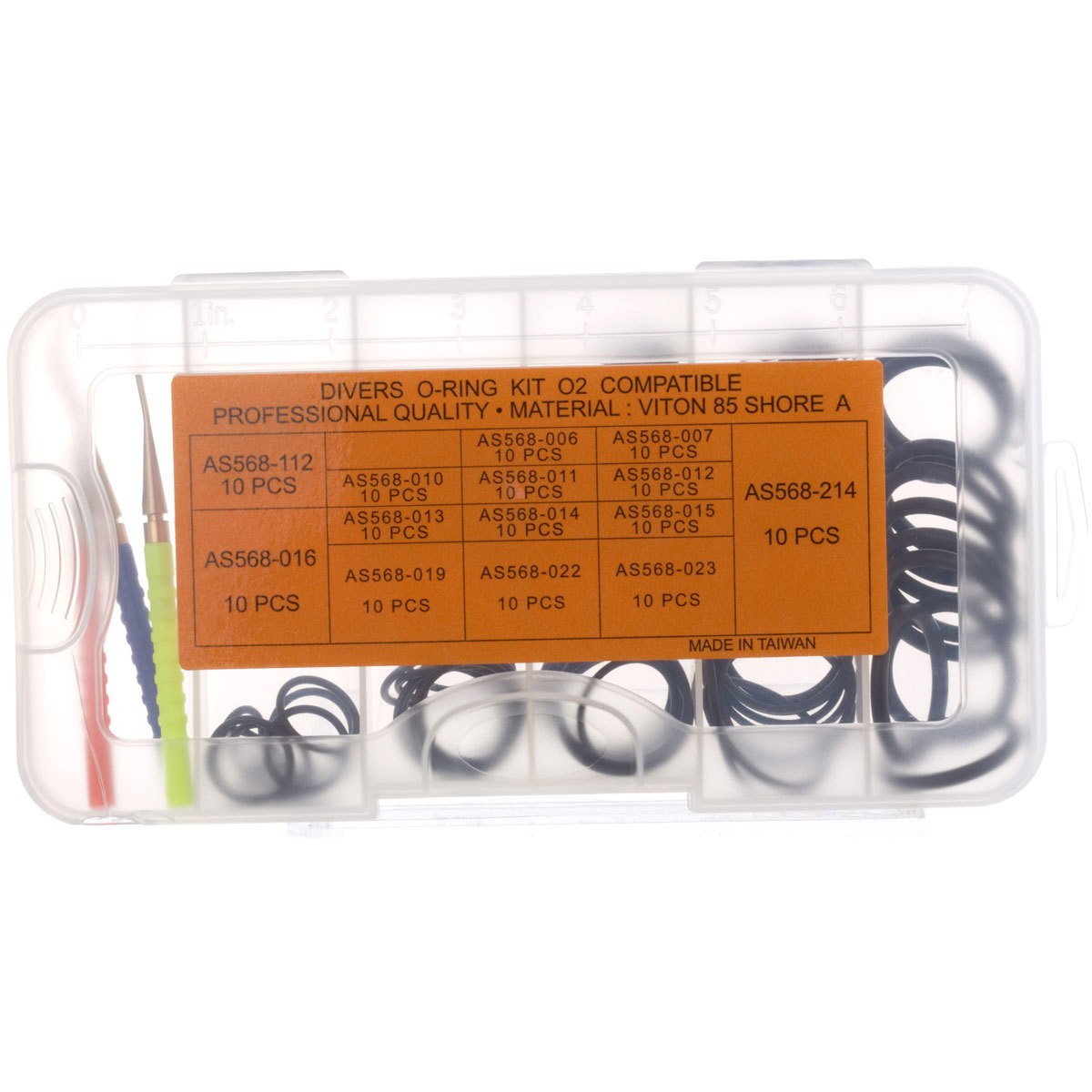Aqua 140-Piece Viton O-Ring Kit with 3 Assorted Brass Picks