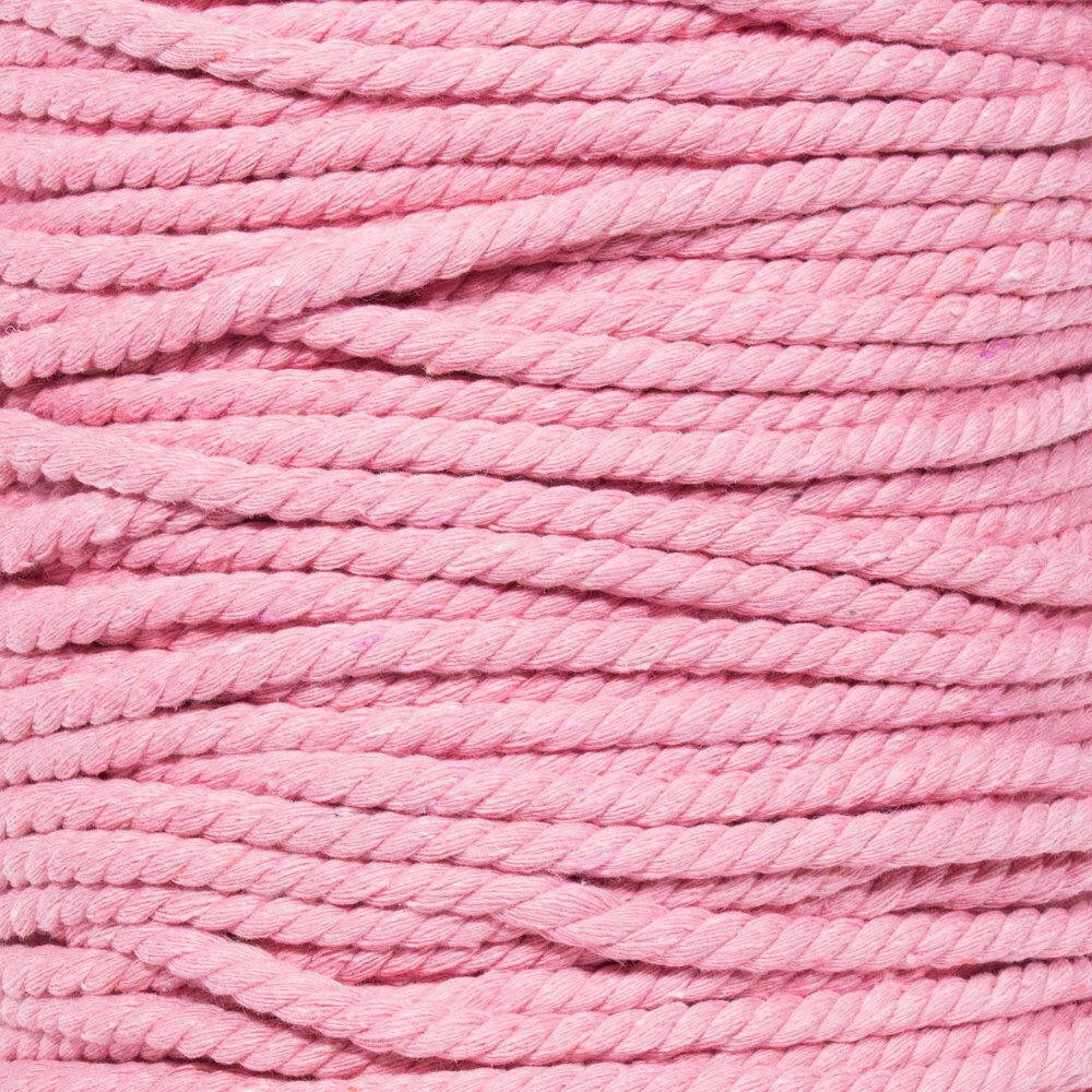 Super Soft 3 Strand Twisted Cotton Rope Pink 1/4 Inch x 25 Feet