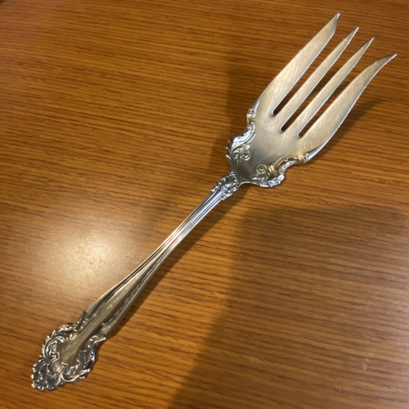 CEDRIC Cold Meat Serving Fork Wm Rogers Eagle Star Silverplate 1906 VGUC