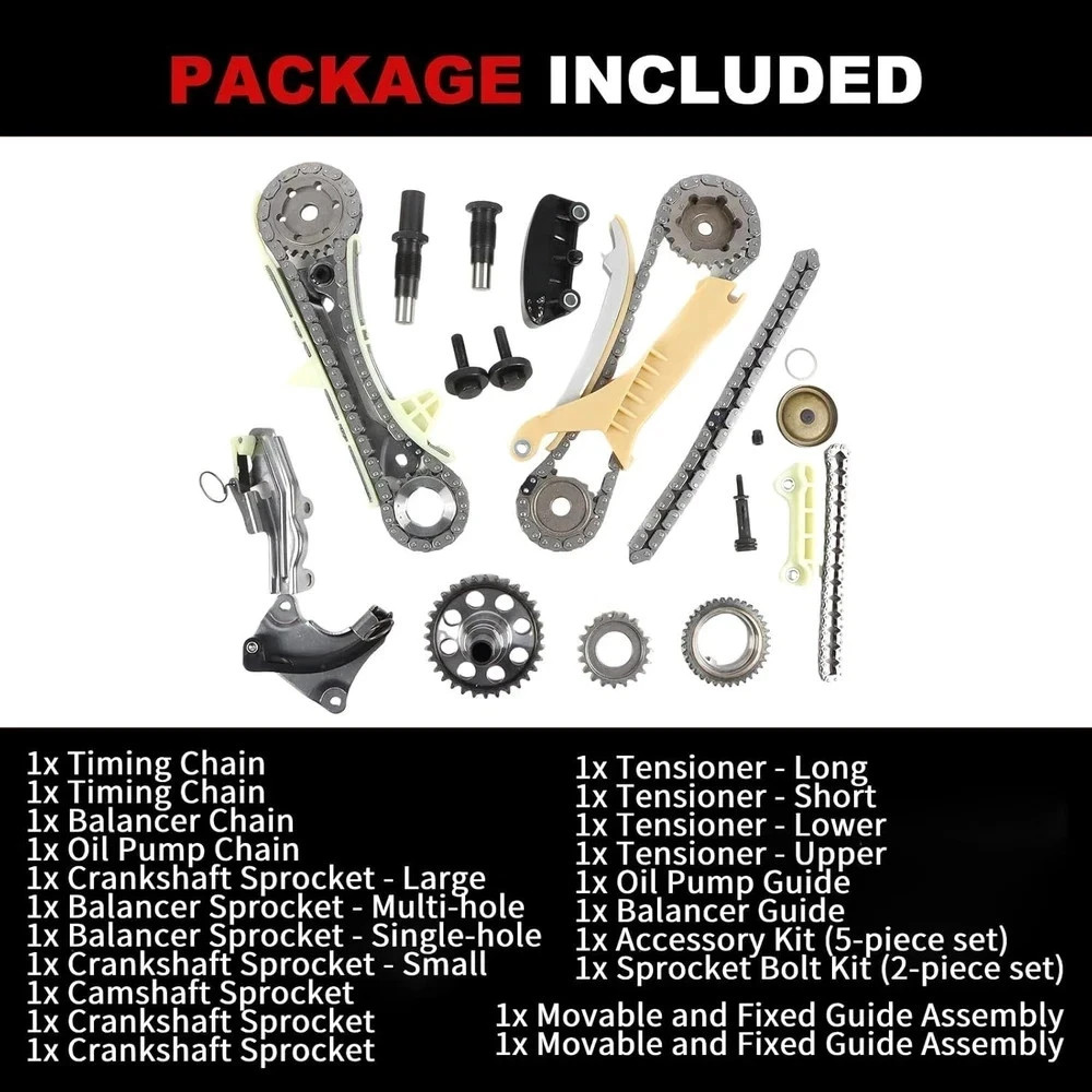 Engine Timing Chain Kit 4.0L Fit for Mustang, 2005-2006 7pcs Sprocket