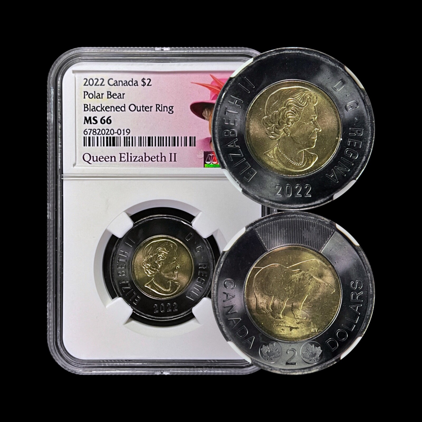 CANADA. 2022, 2 Dollars, Black Nickel - NGC MS66 - Death of Queen Elizabeth II