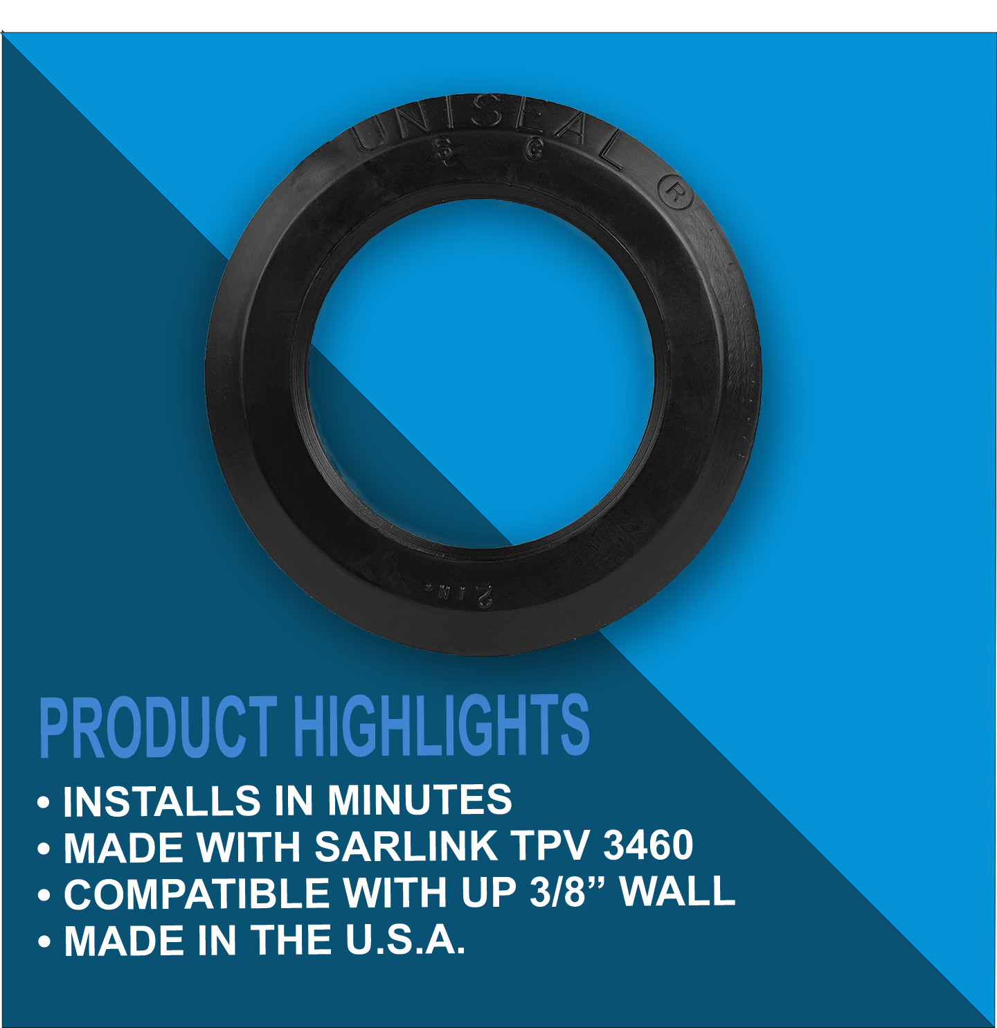 4" x SDR35 UNISEAL Flexible Tank Adapter (bulkhead)