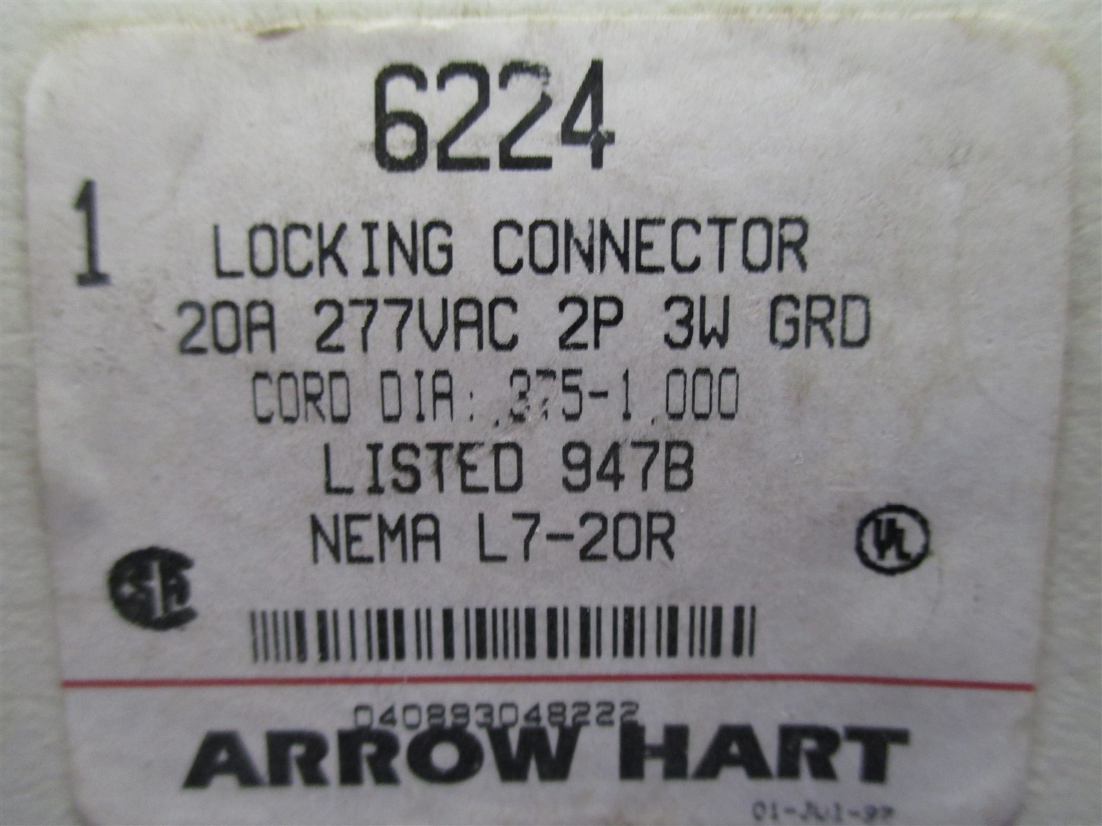 Arrow Hart 6224 Locking Connector new