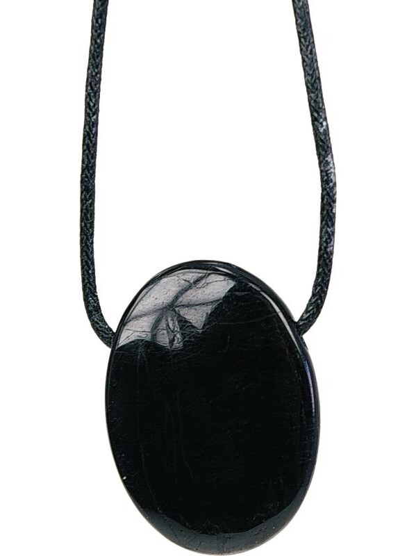 Black Tourmaline Pendant Oval Cutout Stone Jewelry