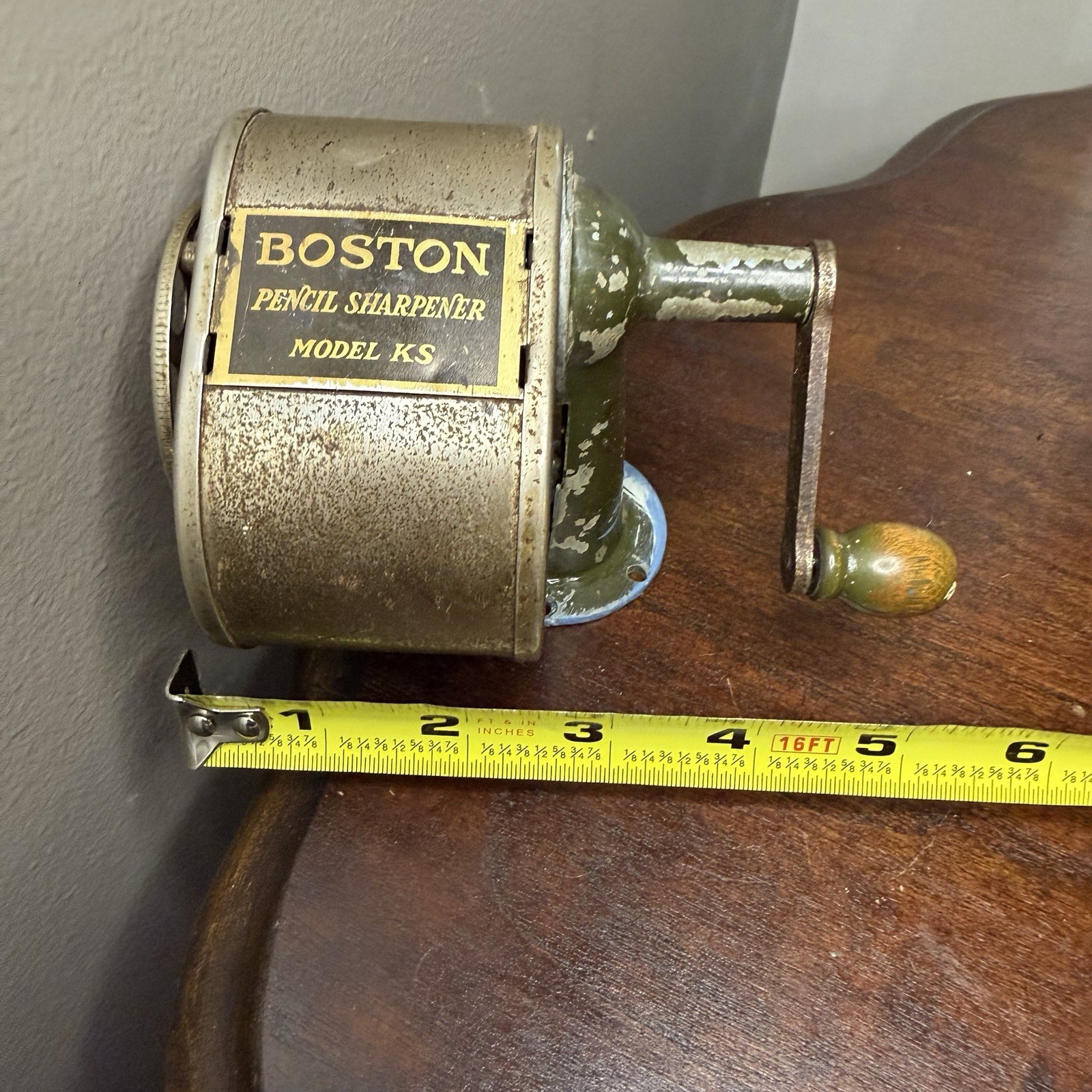 Vintage Boston Model KS Pencil Sharpener 1930's Table Mount