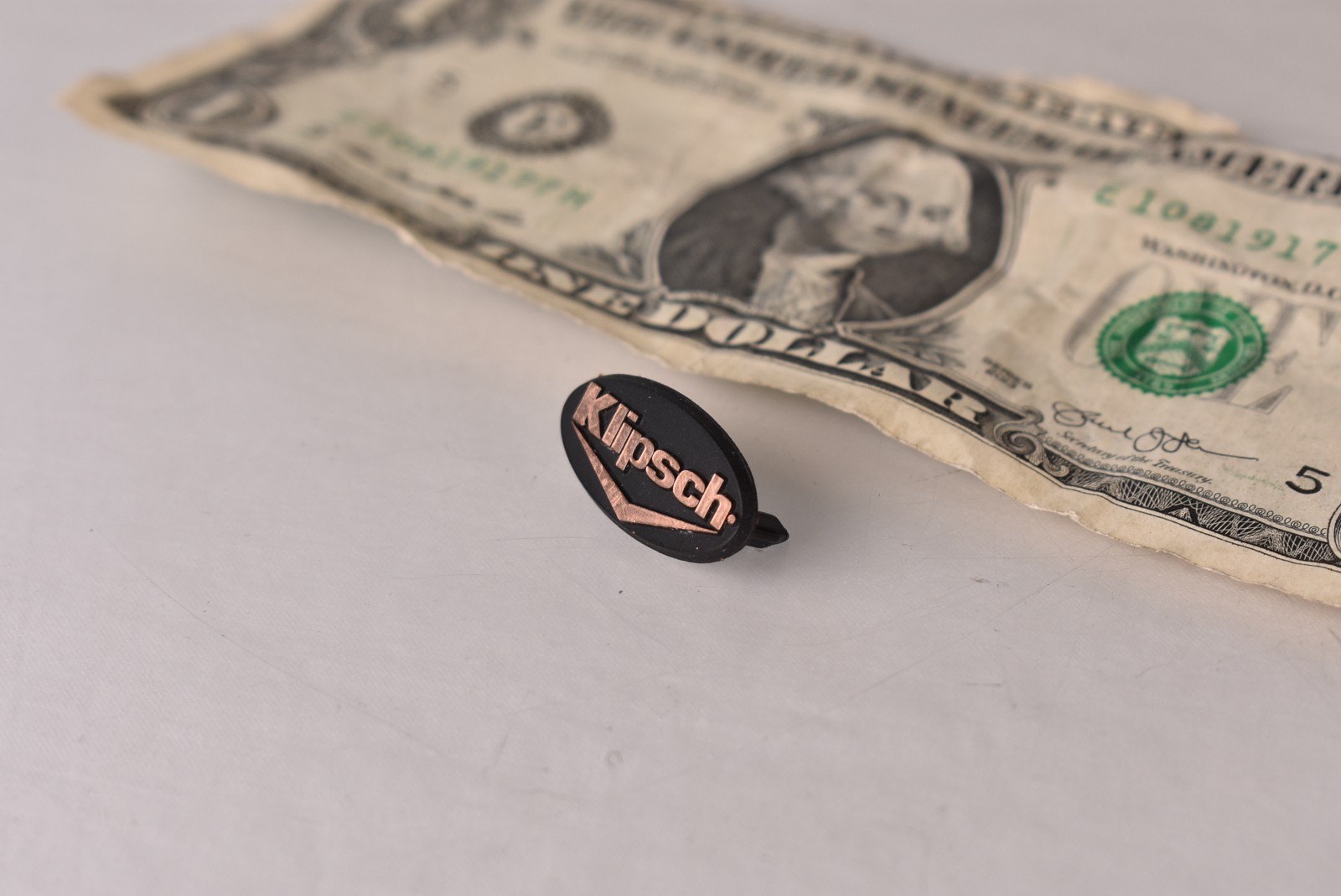 Single Klipsch Name Plate Badge Emblem Plastic