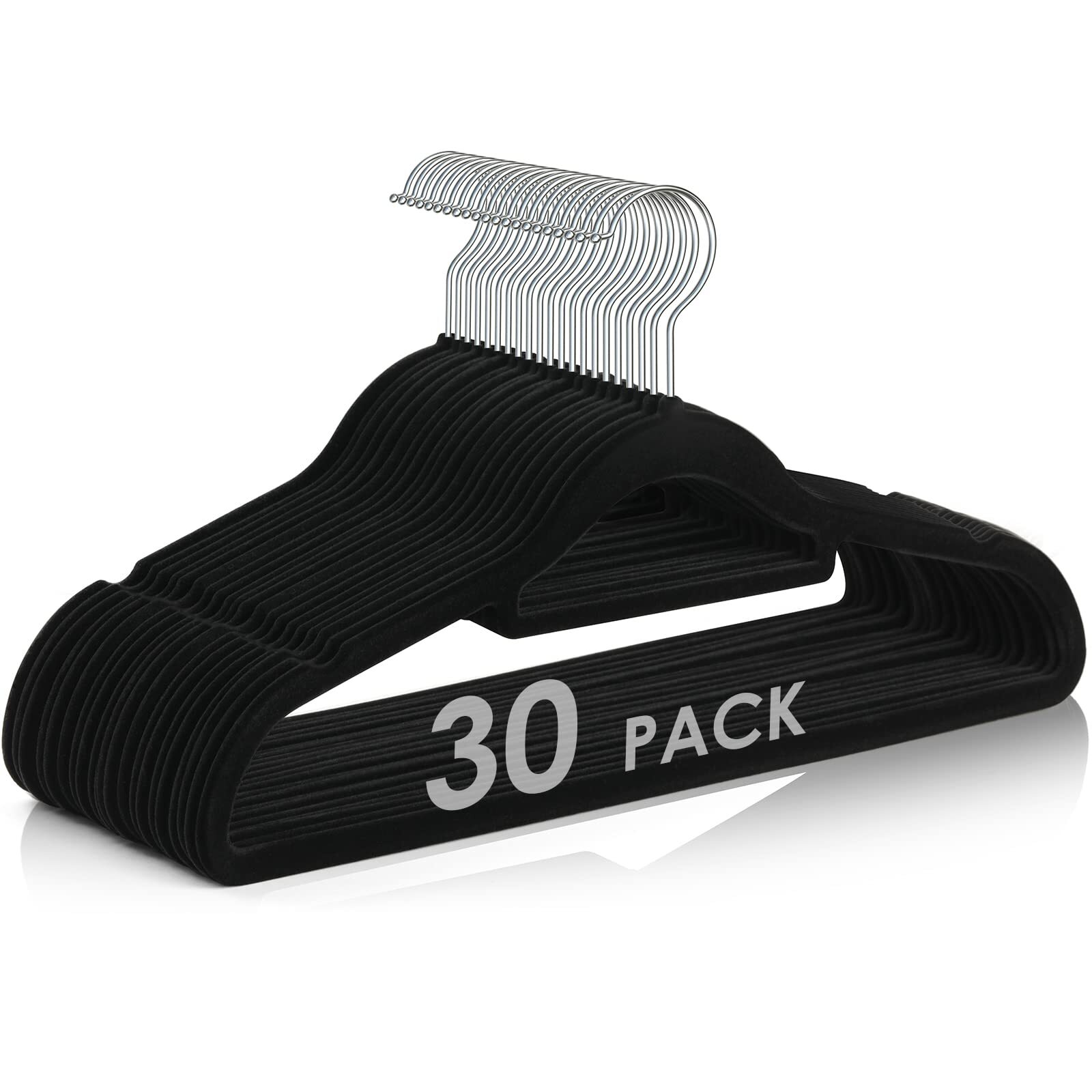 Velvet Hangers Non Slip Felt Hangers 30 Pack Black Velvet Hangers Clothes Han...