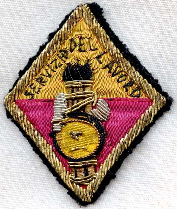 WWII Fascist Youth Labor Service Lavoro Giovanile Servizio Officer Gold Bullion