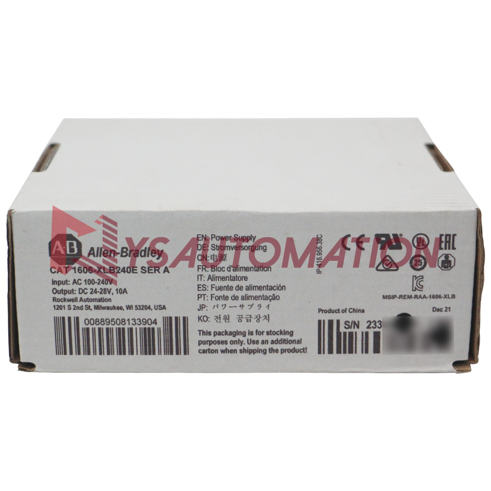 New Allen-Bradley1606-XLB240E Power Supply 100-240Vac input,24Vdc,240Watt output