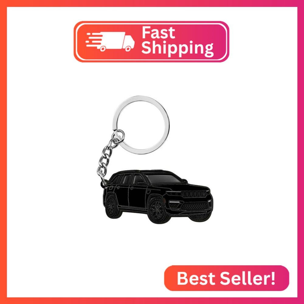 Double-Sided Car Keychain Compatible with Jeep Grand Cherokee,Metal Key Chain,Fo