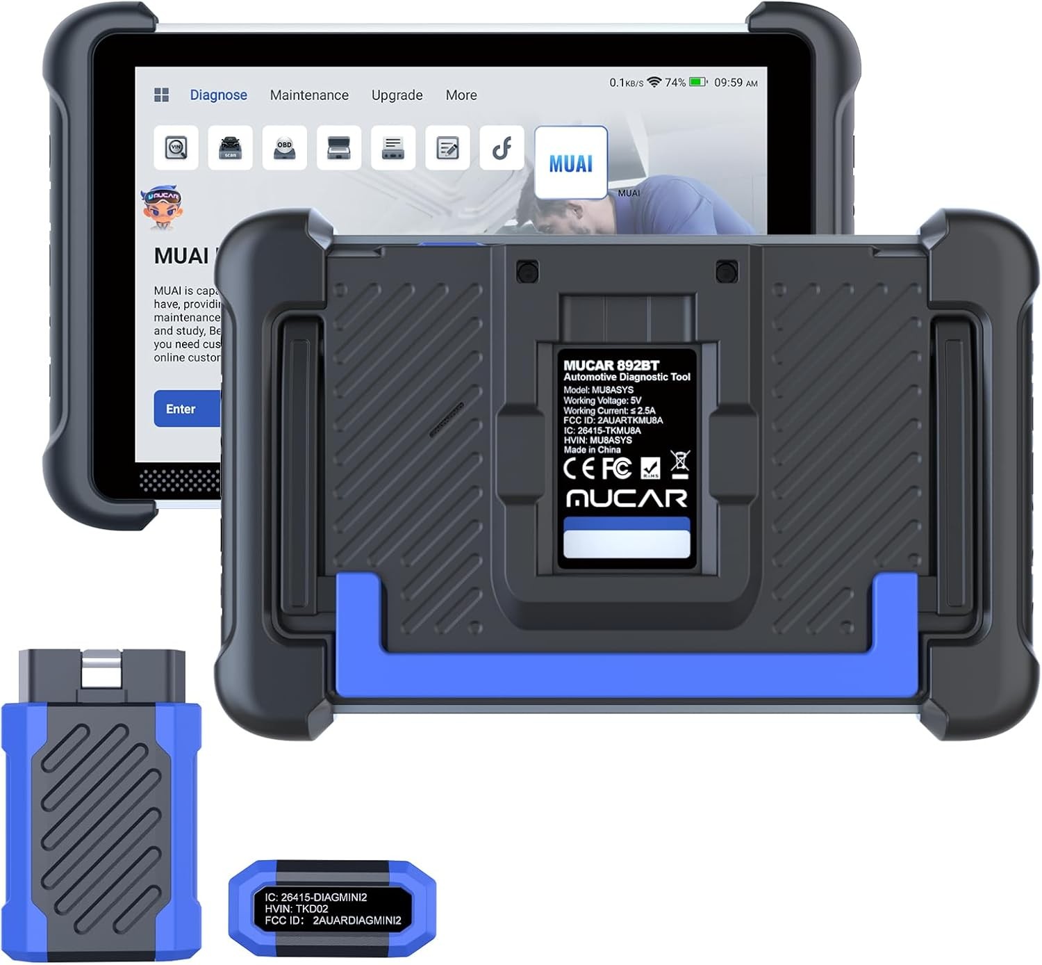MUCAR 892BT Bidirectional OBD2 Scanner Car System Diagnostic Tool AI-Assisted