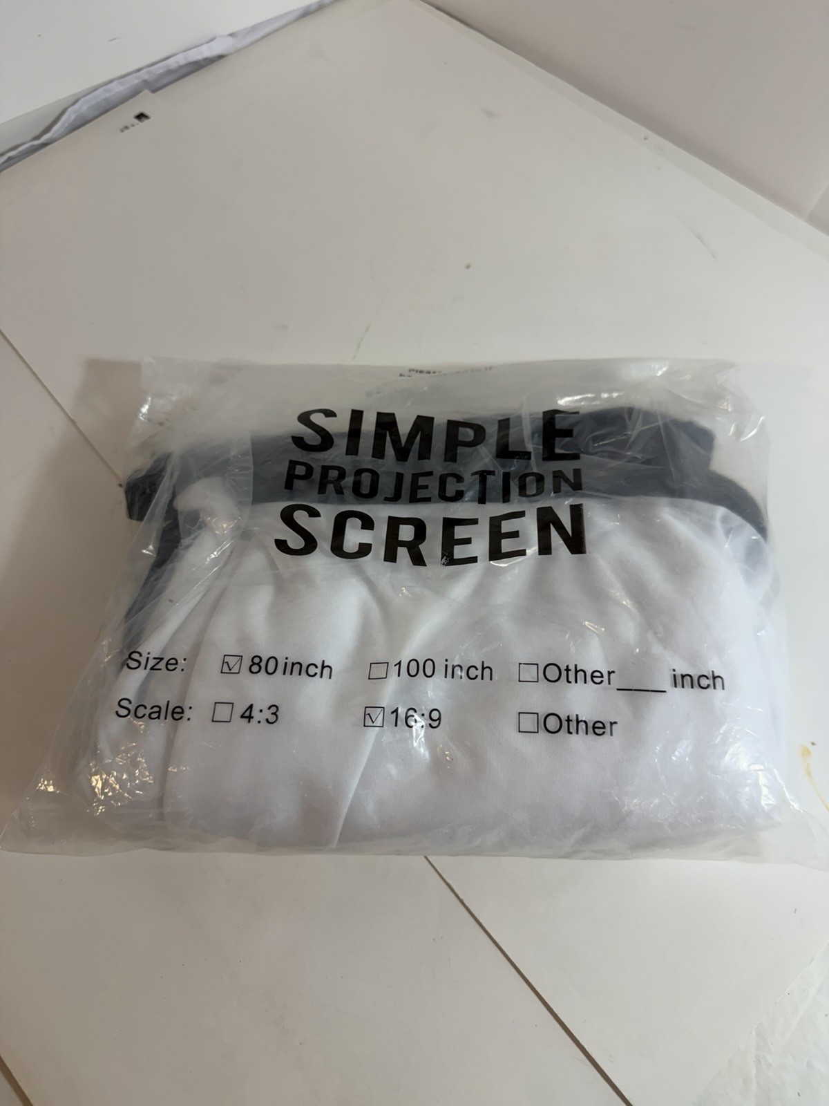 80” Portable Projector Screen 16:9 HD Foldable Indoor Outdoor Movie Screen New