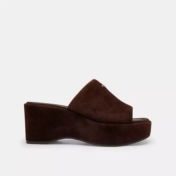 NWT Coach Women's Phoebe Platform Sandal Maple Suede CDT32
