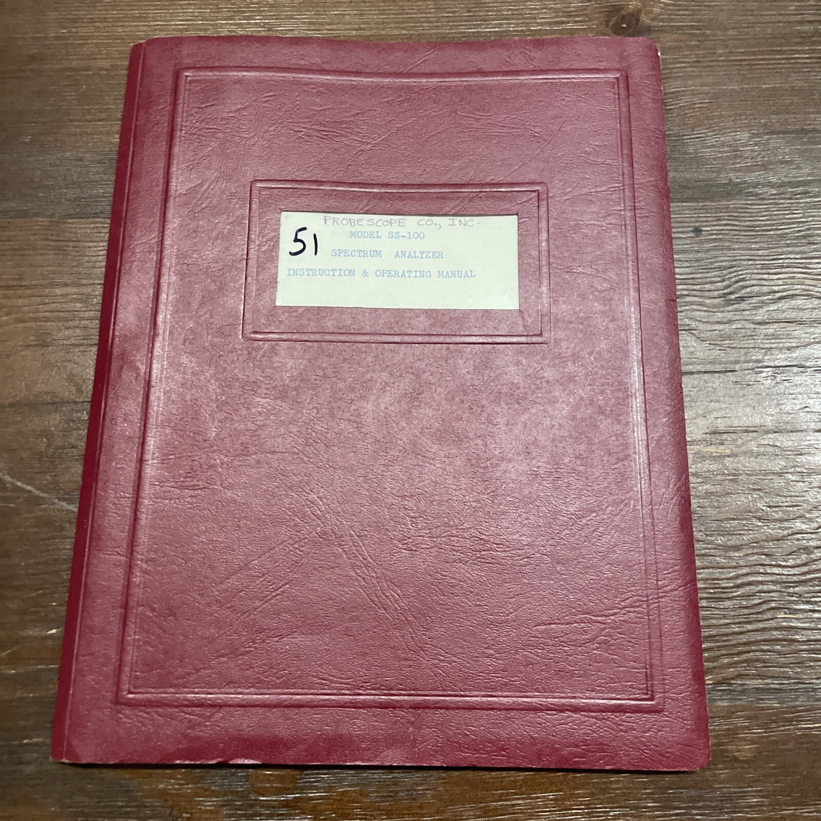 Probescope Co. Model SS-100 Spectrum Analyzer Instruction & Operating Manual