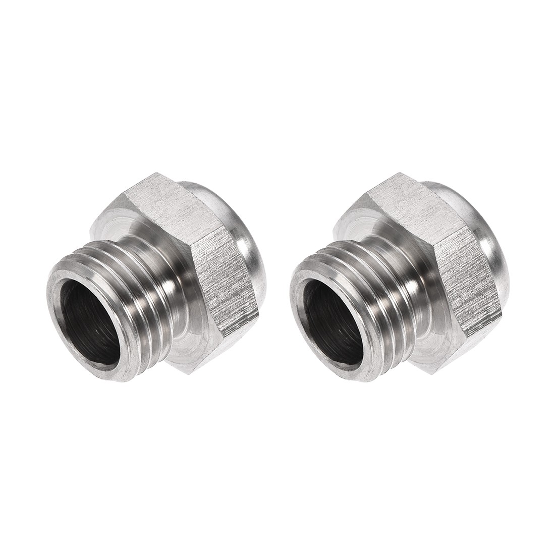 2Pcs Exhaust Muffler G1/4 Strainer Stainless Steel Pneumatic Air Flat Muffler