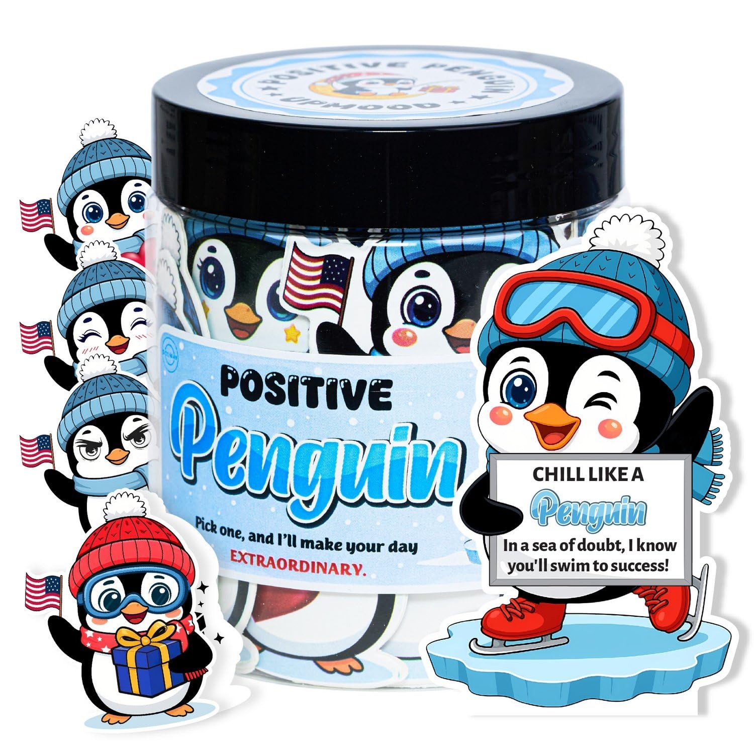 Positive Penguin Jar – 60 Daily Affirmation Cards with