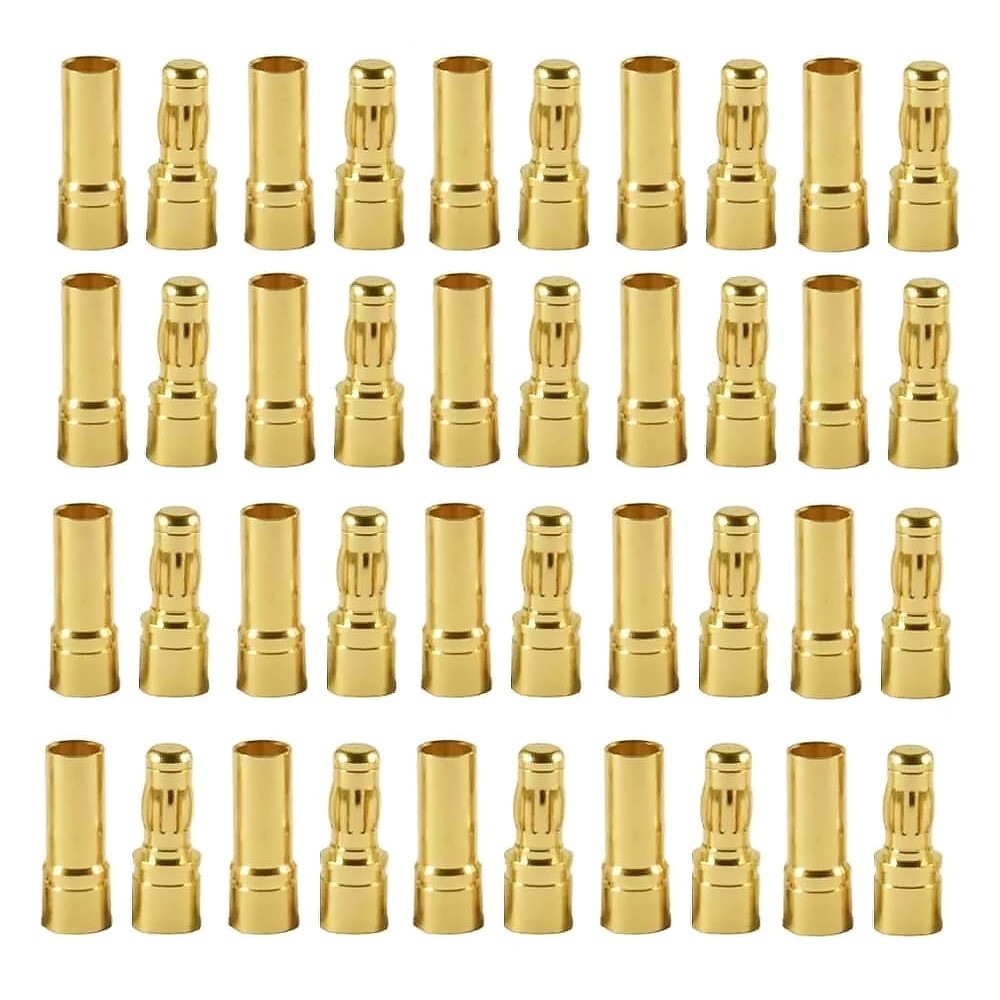 40pcs 3.5mm Gold Banana Connector for RC Battery ESC High Quality Replacement
