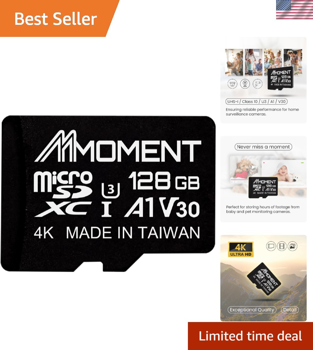 128GB Micro SDXC Card, MM13 Jolly, A1, UHS-I, U3, V30, Class 10 Compatible, R...