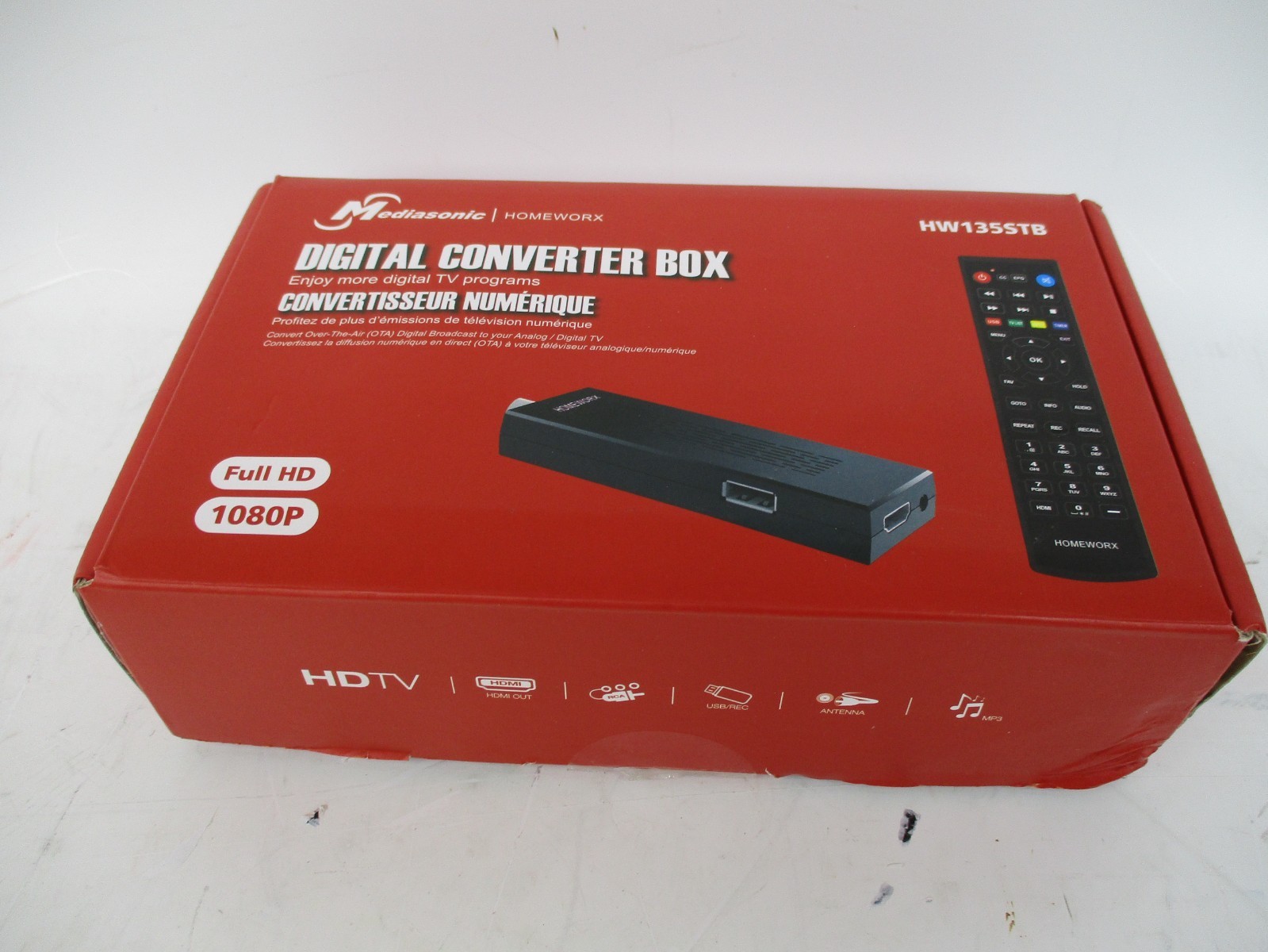 MediaSonic Homeworx Digital Converter Box & OTA DVR 1080p Antenna to Dongle