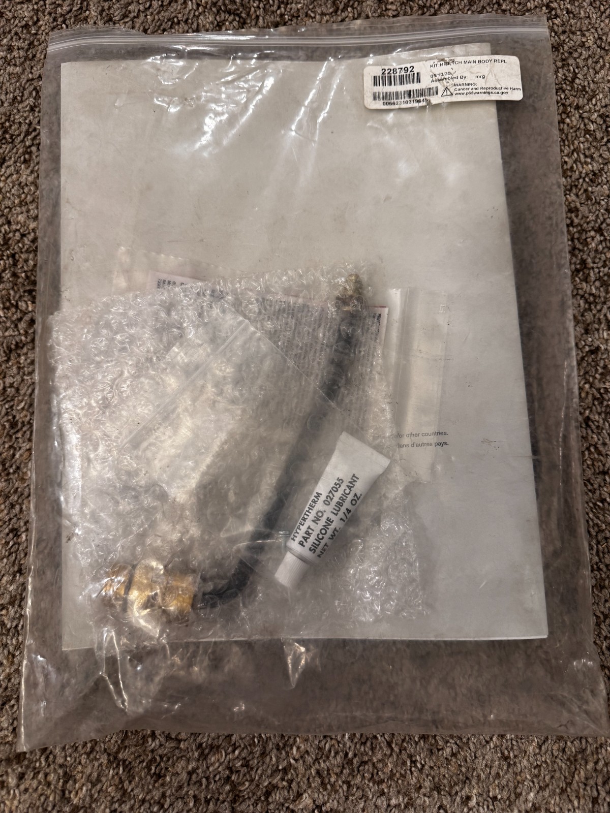 Hypertherm 228792 Kit Hrt Torch Main Body Replacement