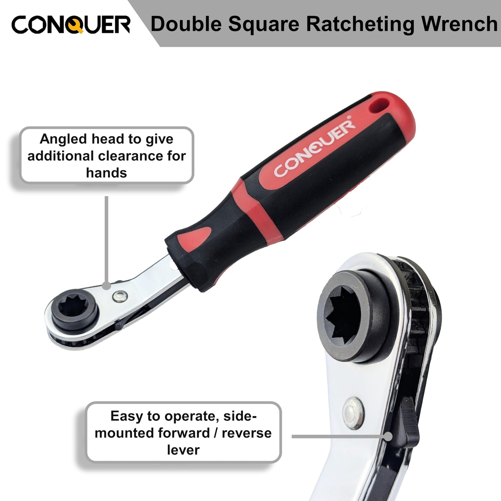 CONQUER Automatic Slack Adjuster Tool Set for Semi Trucks – 5/16" Double Red