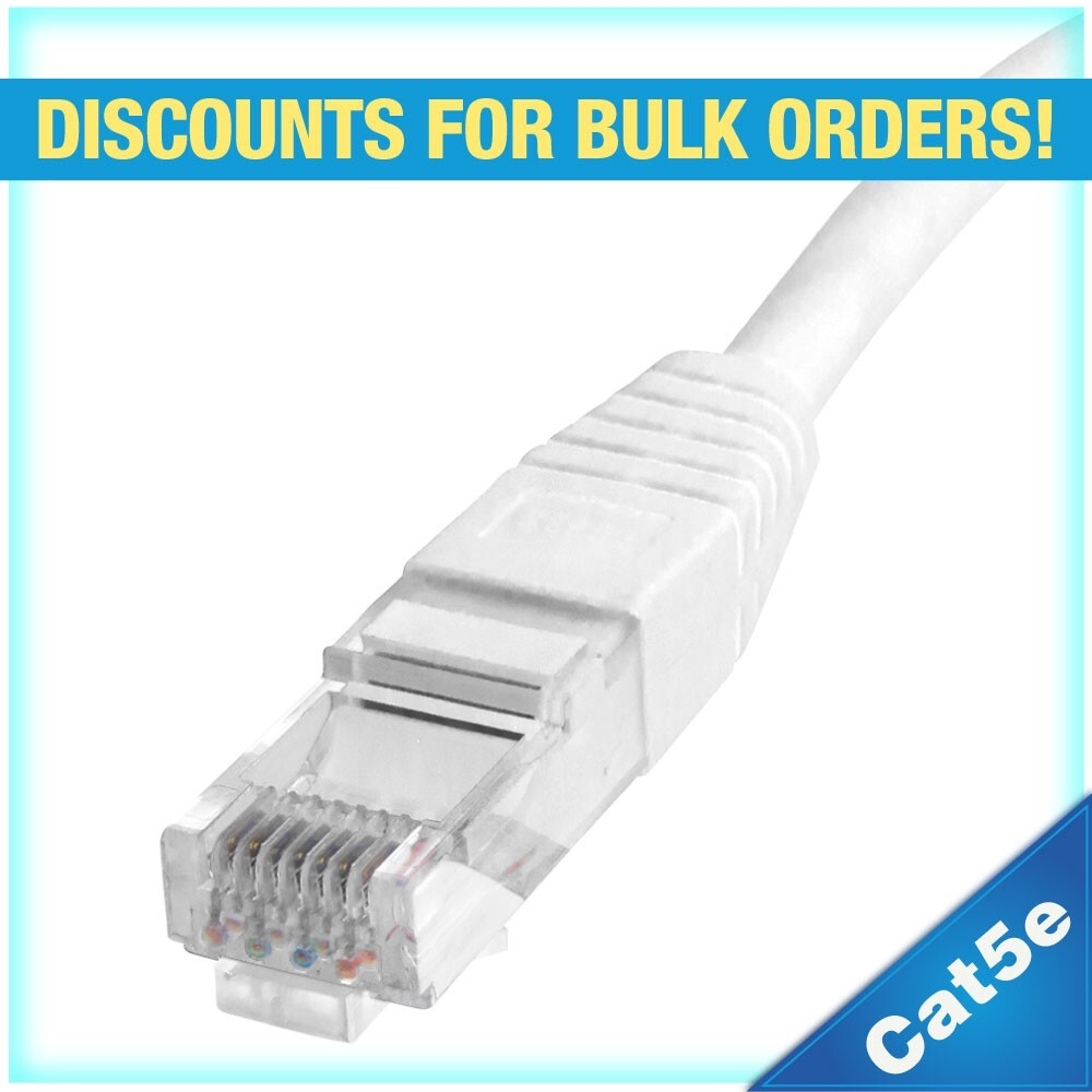 Skyline™ 8-Conductor 24 AWG RJ-45 Cat5e Ethernet Patch Cable (25ft, White)