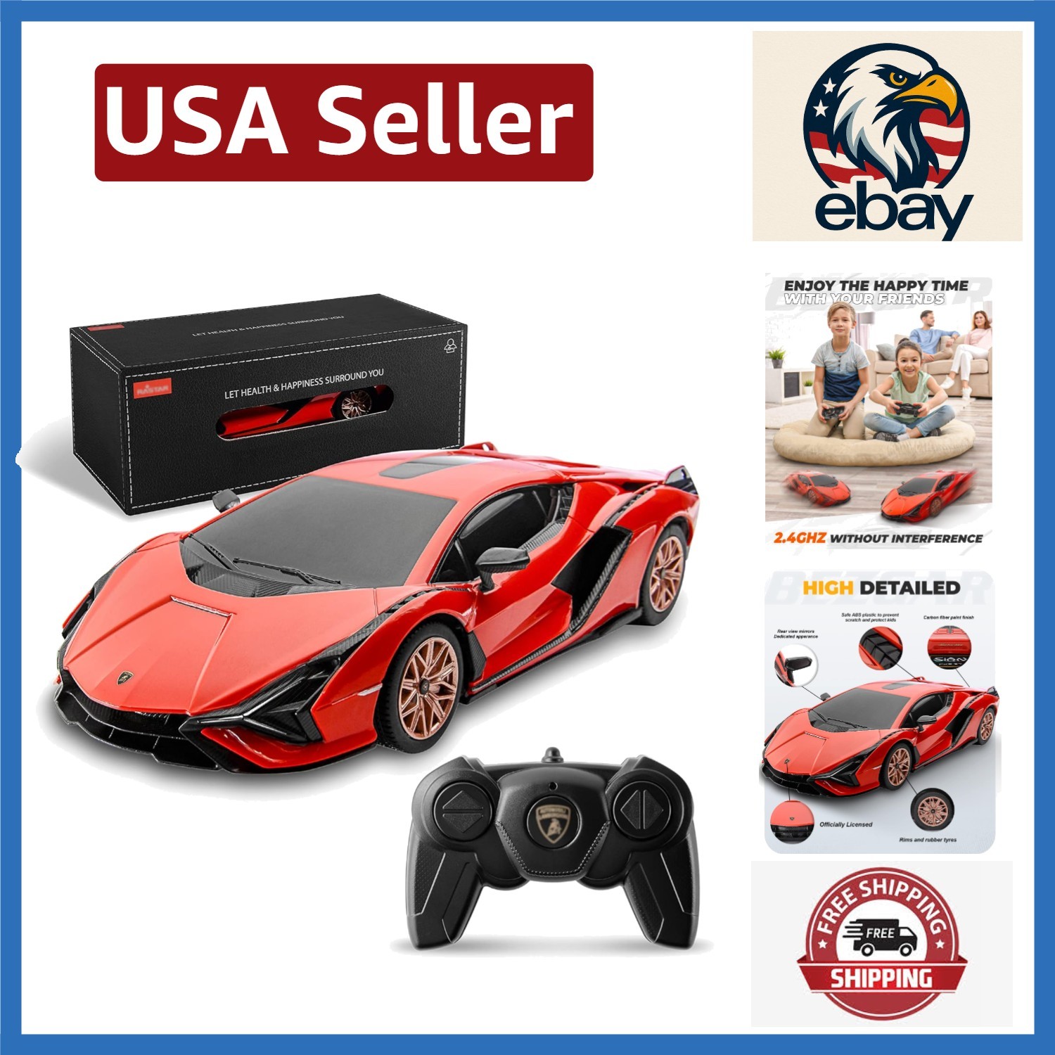 Durable Lambo Sián FKP 37 RC Car (1:24 Scale) - Ideal Gift for Kids & Adults