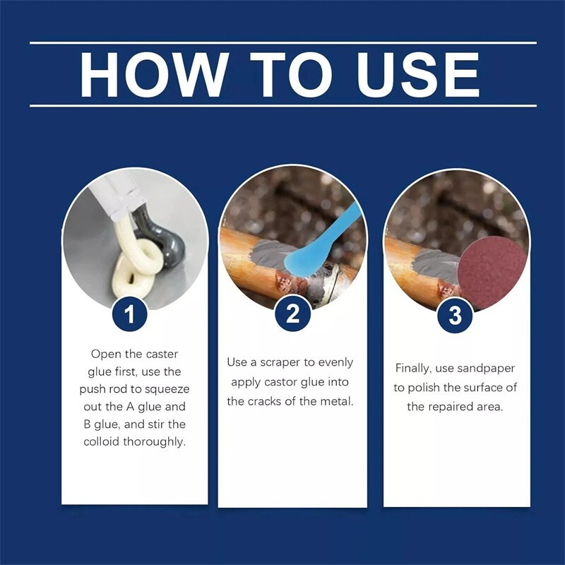 2 PACK Strong Foundry Glue,Metal Repair Glue, AB Metal Glue Heary Duty Weld 85ml