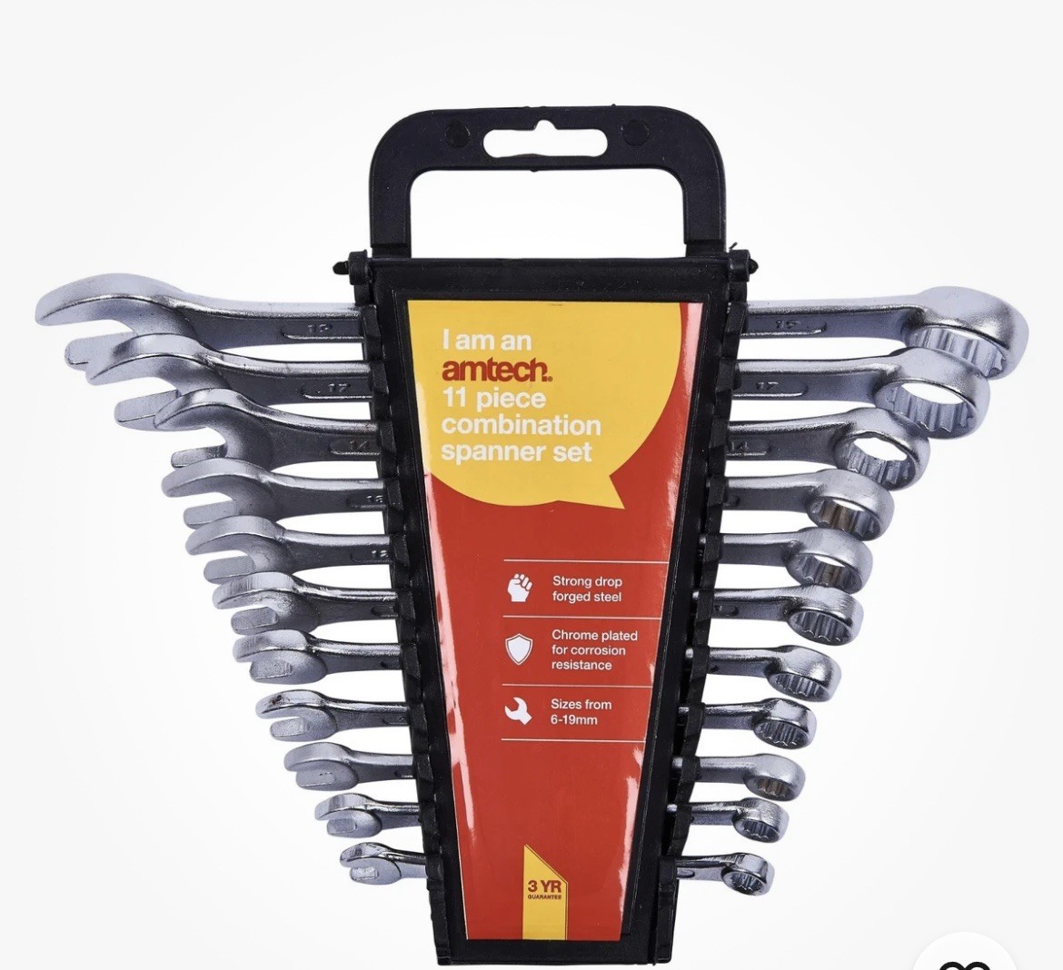 Amtech K0425 Combination Spanner Set, 11 Piece Set Chrome Plated - NEW