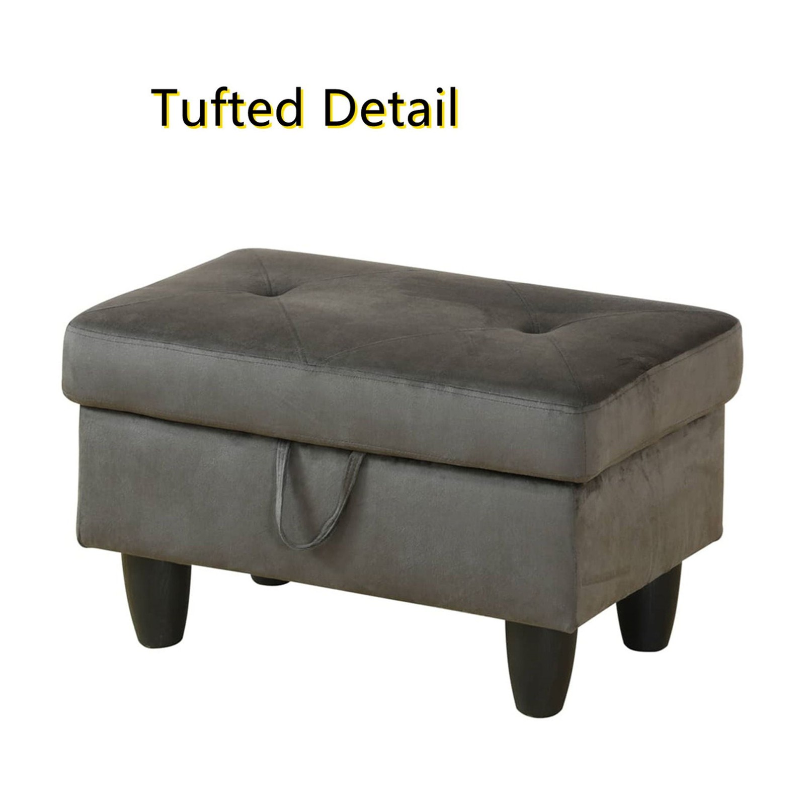 29" Storage Ottoman Bench W/ Lift Top Home Office Flannel Brown