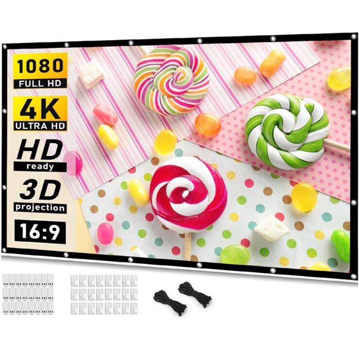 Projector Screen 120 Inch. Taotique Movie Projector Screen 16:9. See Description
