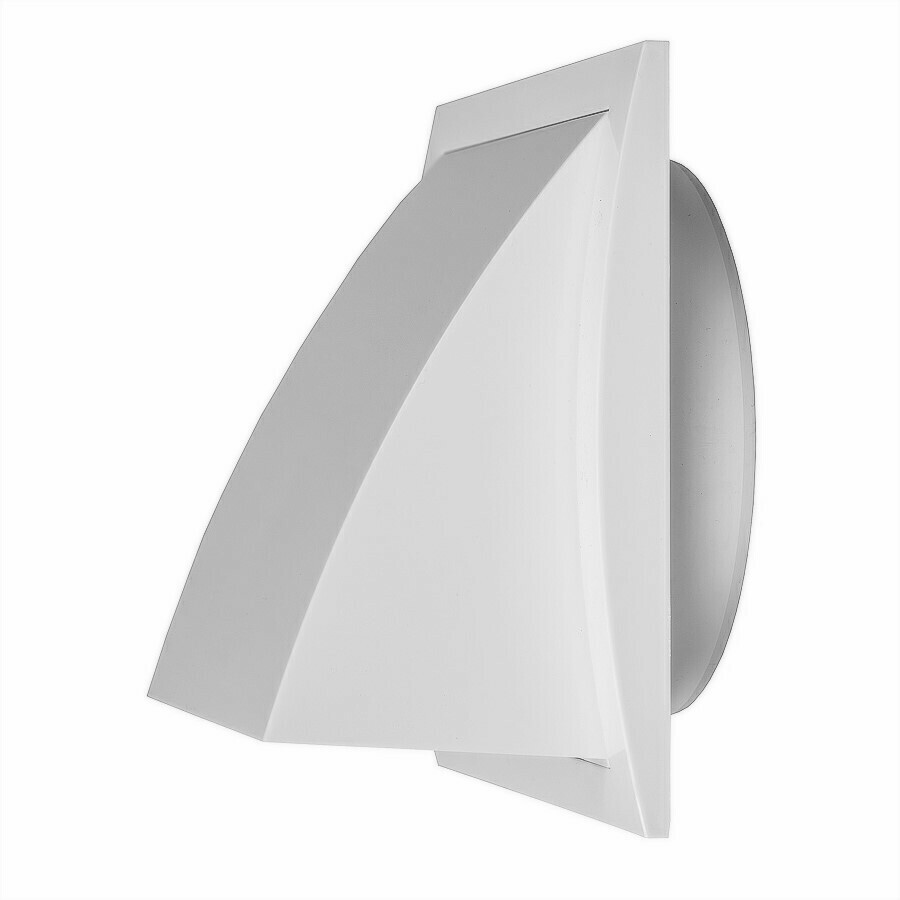 White Wall Cowl Duct Socket 150mm x 150mm/100mm Tongue Tube