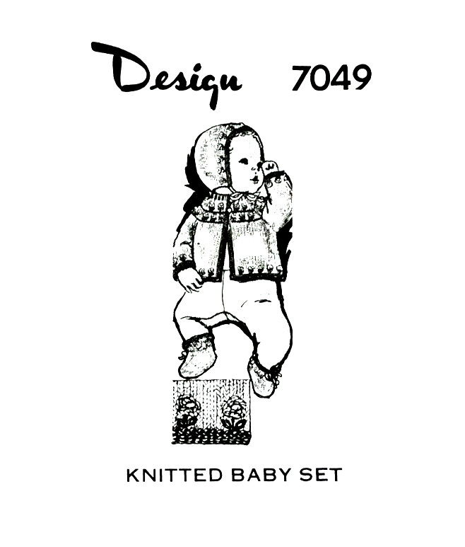 Knitted Baby Set Pattern 7049 (Reprint)