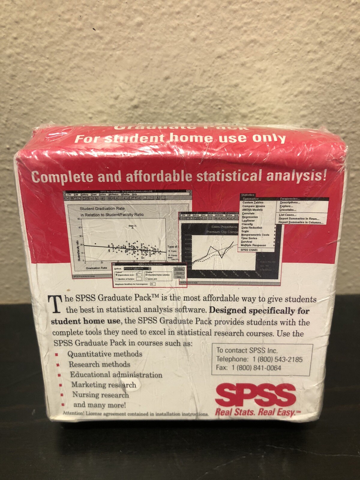 New Vintage SPSS V6.1.3 Graduate Pack statistical analysis software 3.5” Discs
