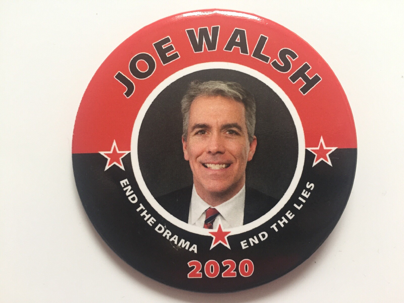 2020 Congressman Joe Walsh 3" Button End the Drama & Lies Republican Challenger