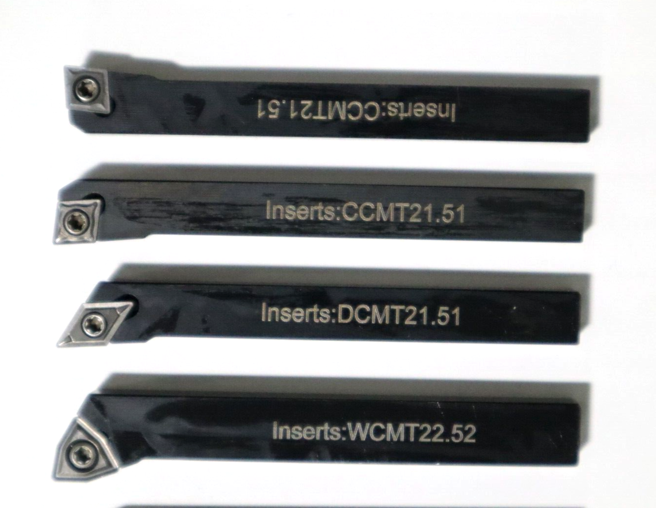7 PC SET, 1/4" INDEXABLE TURNING TOOLS W/ CARBIDE INSERTS INSTALLED XS065