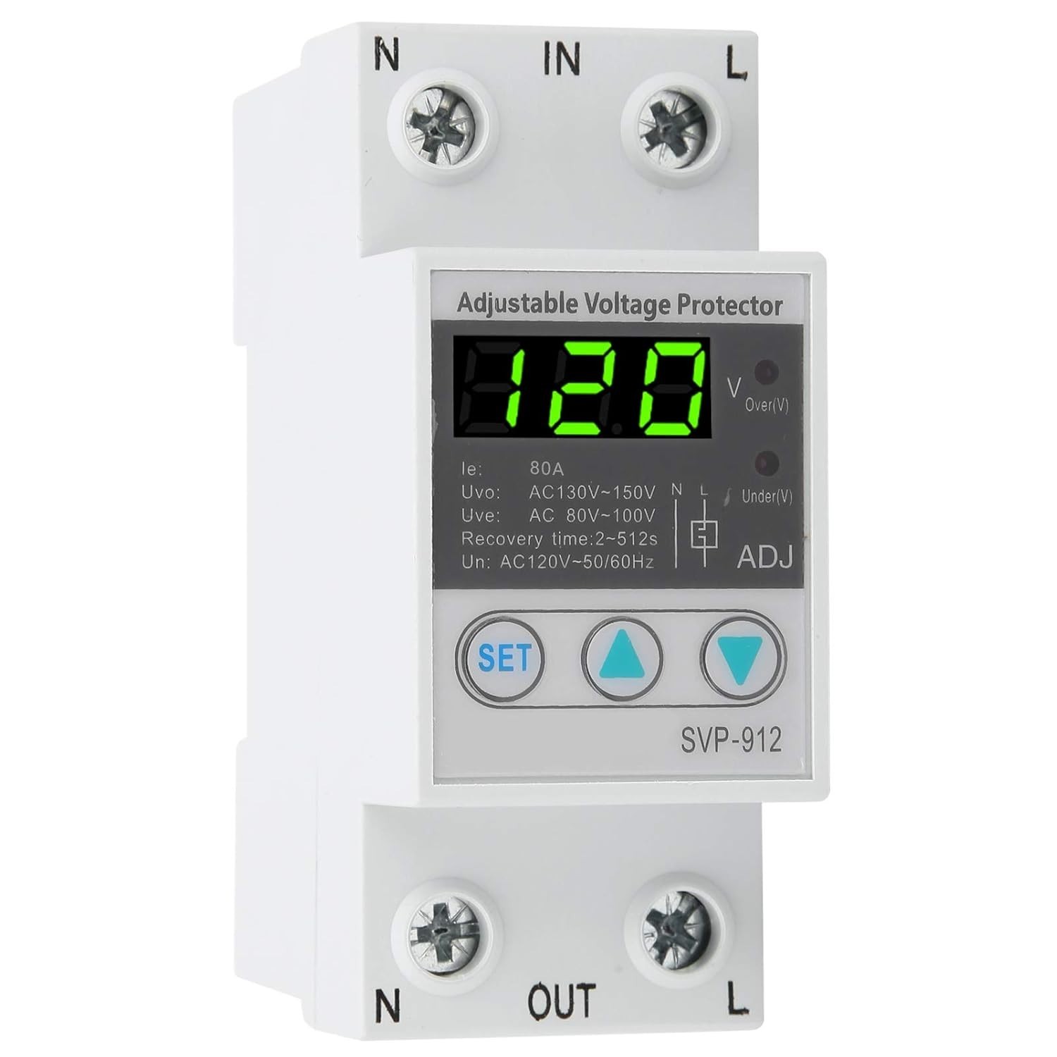 Automatic Reset Voltage Stabilizer - 120V AC Protector with Adjustable Settings